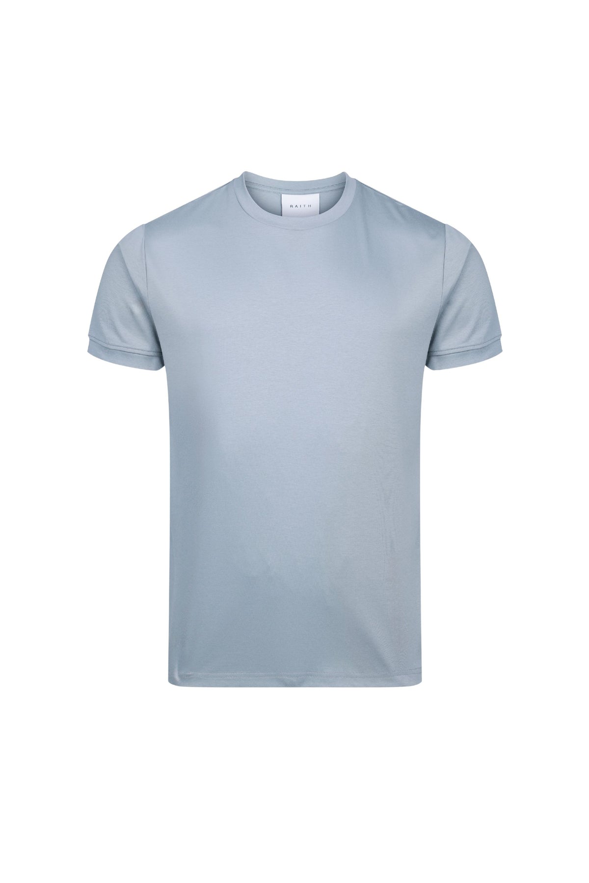 Luxe gemerceriseerd T-shirt - Licht tinblauw