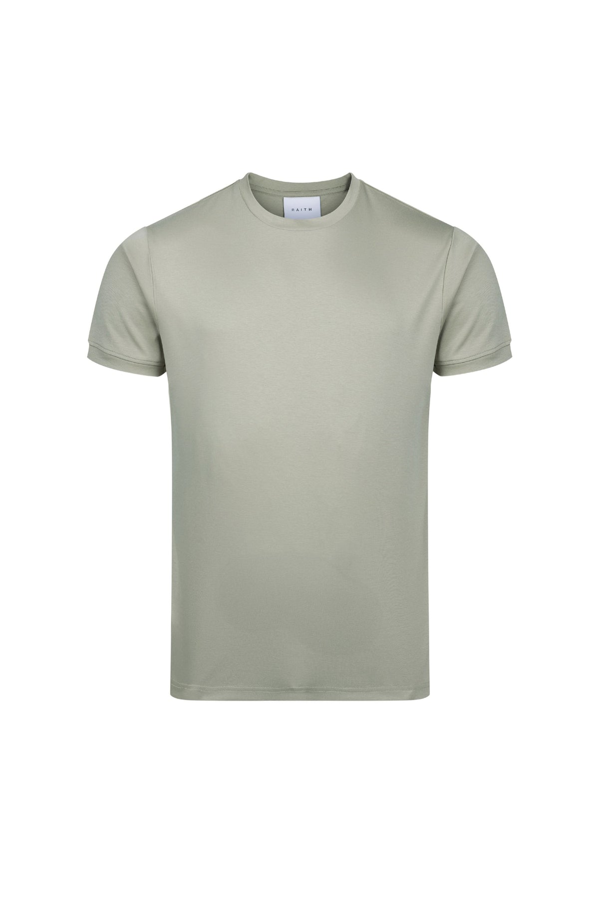 Luxe gemerceriseerd T-shirt - Licht saliegroen
