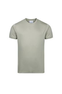 Luxe gemerceriseerd T-shirt - Licht saliegroen