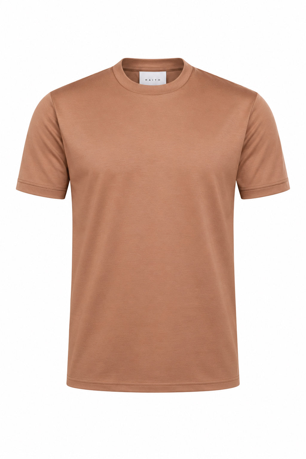 Luxe gemerceriseerd T-shirt - Roestbruin