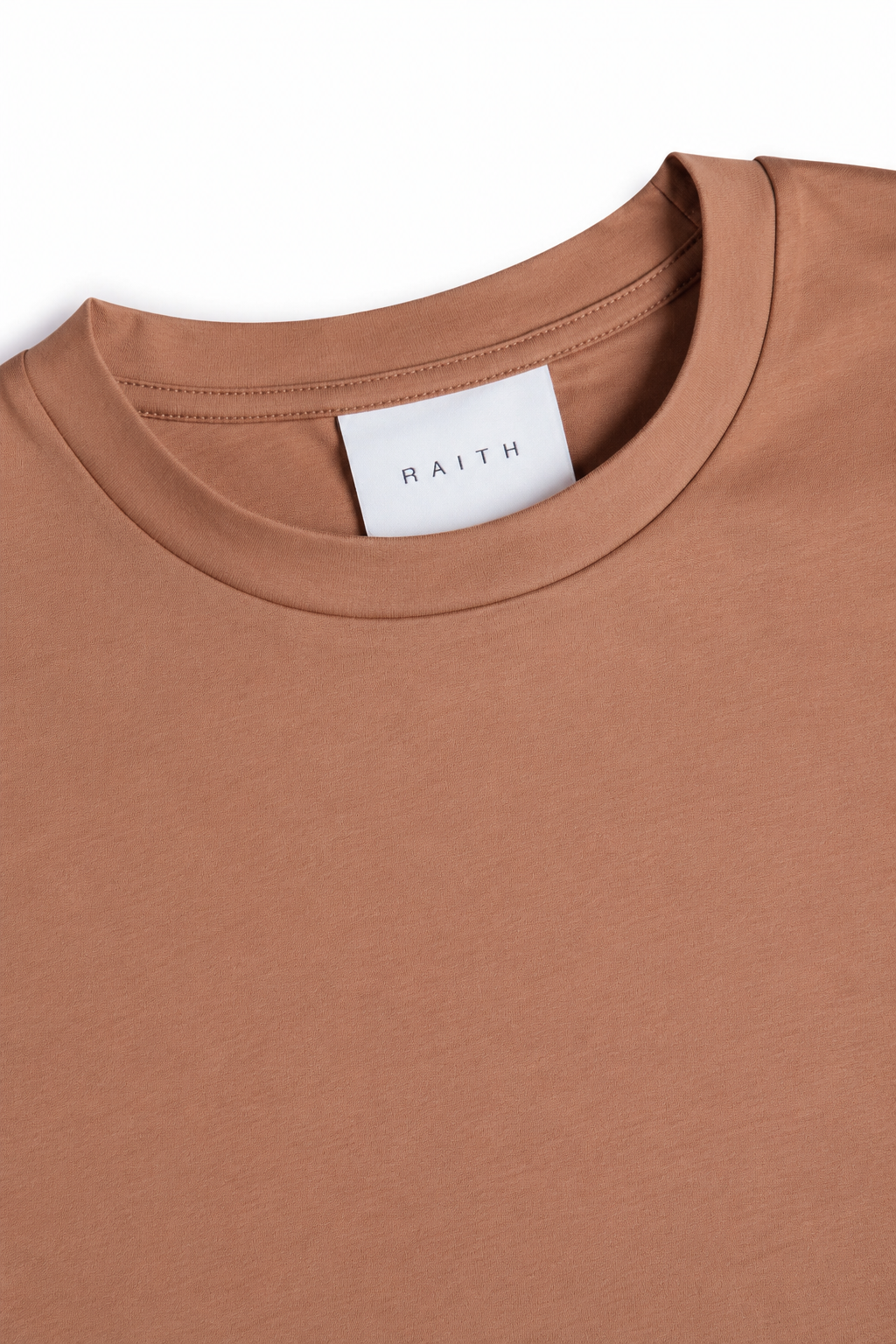 Luxe gemerceriseerd T-shirt - Roestbruin