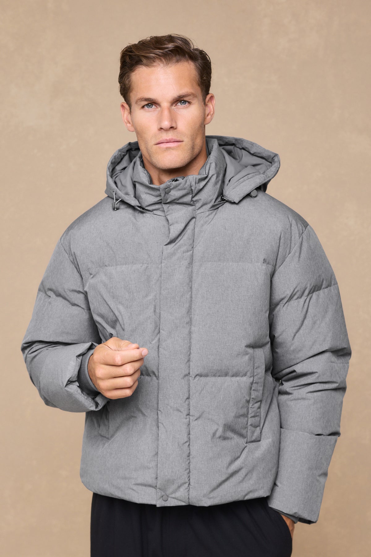 Nico Puffer Coat - Grey Marl