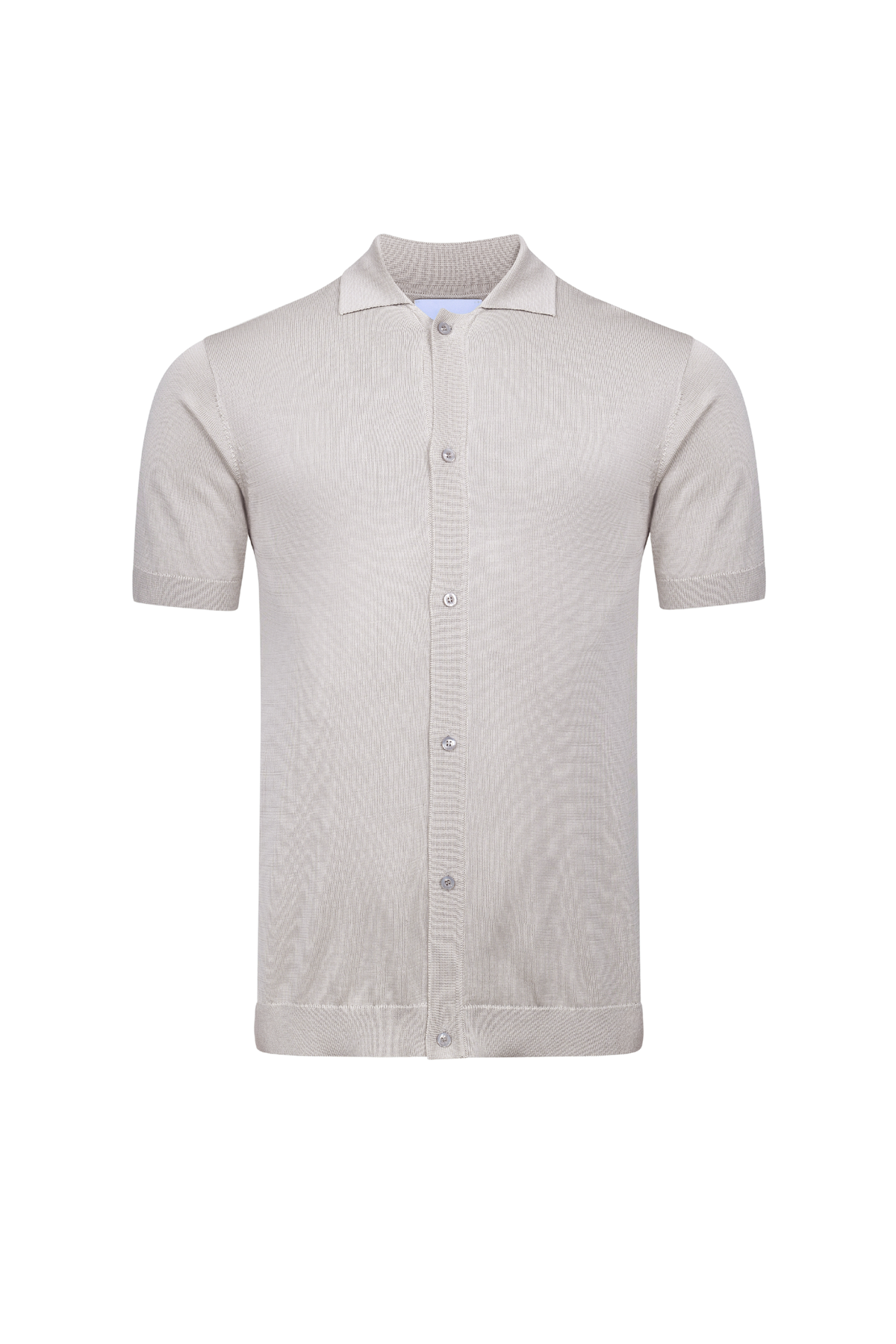 Pedro gebreide blouse met korte mouwen en knoopsluiting - Crème