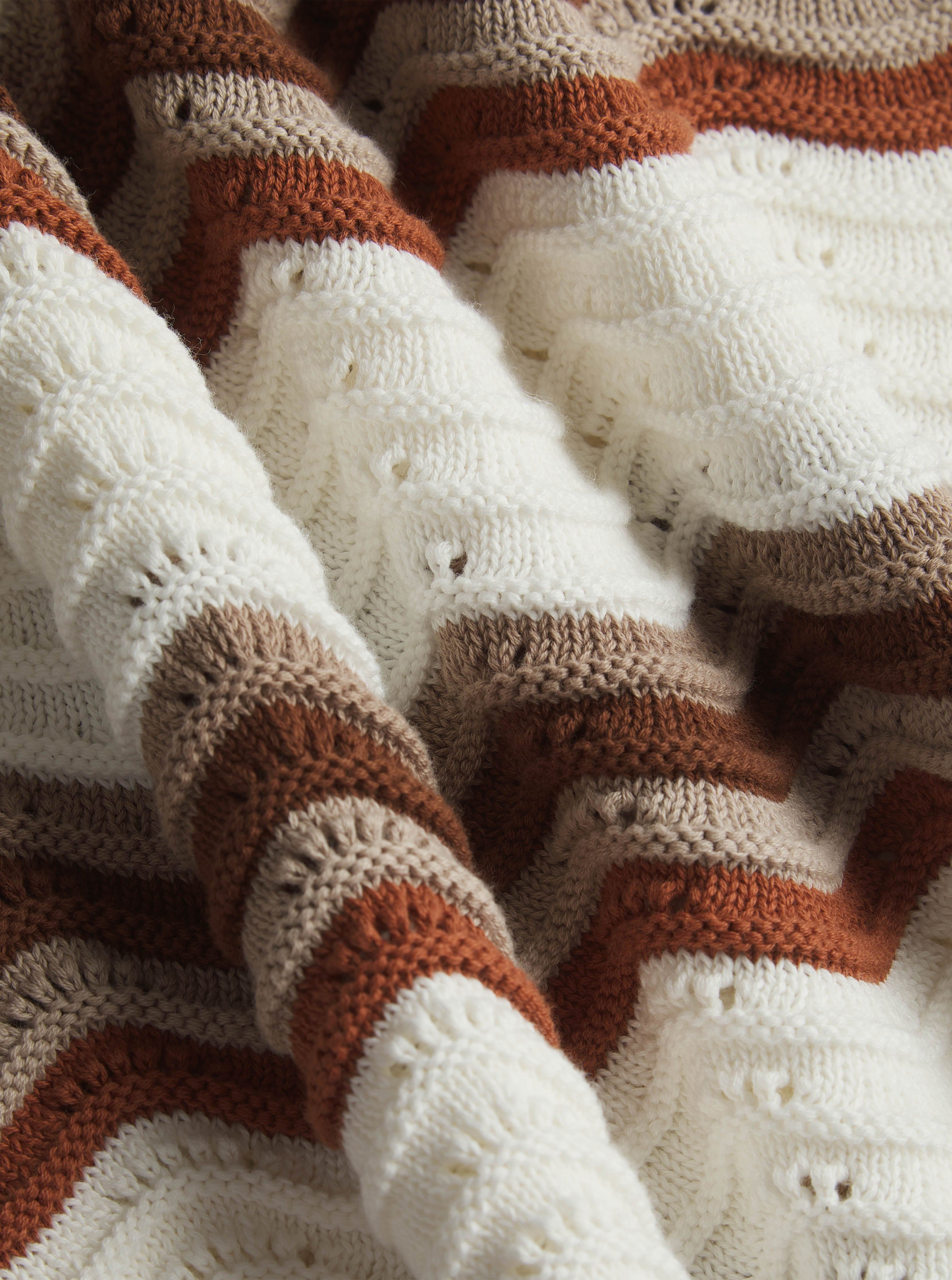 Primavera Gehaakt Gebreid Shirt - Ecru/Bruin