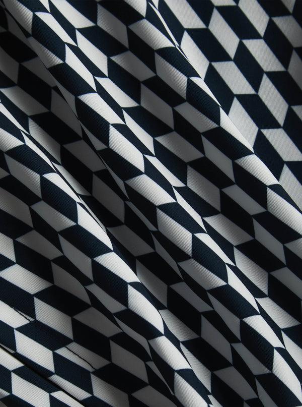 Rambla zwembroek met print en gesp - Marineblauw/Wit