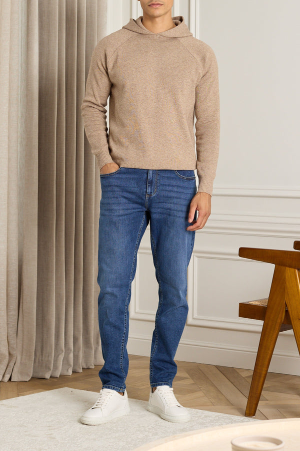 Louis Tapered Straight Leg Stretch Denim - Gewassen Indigo 