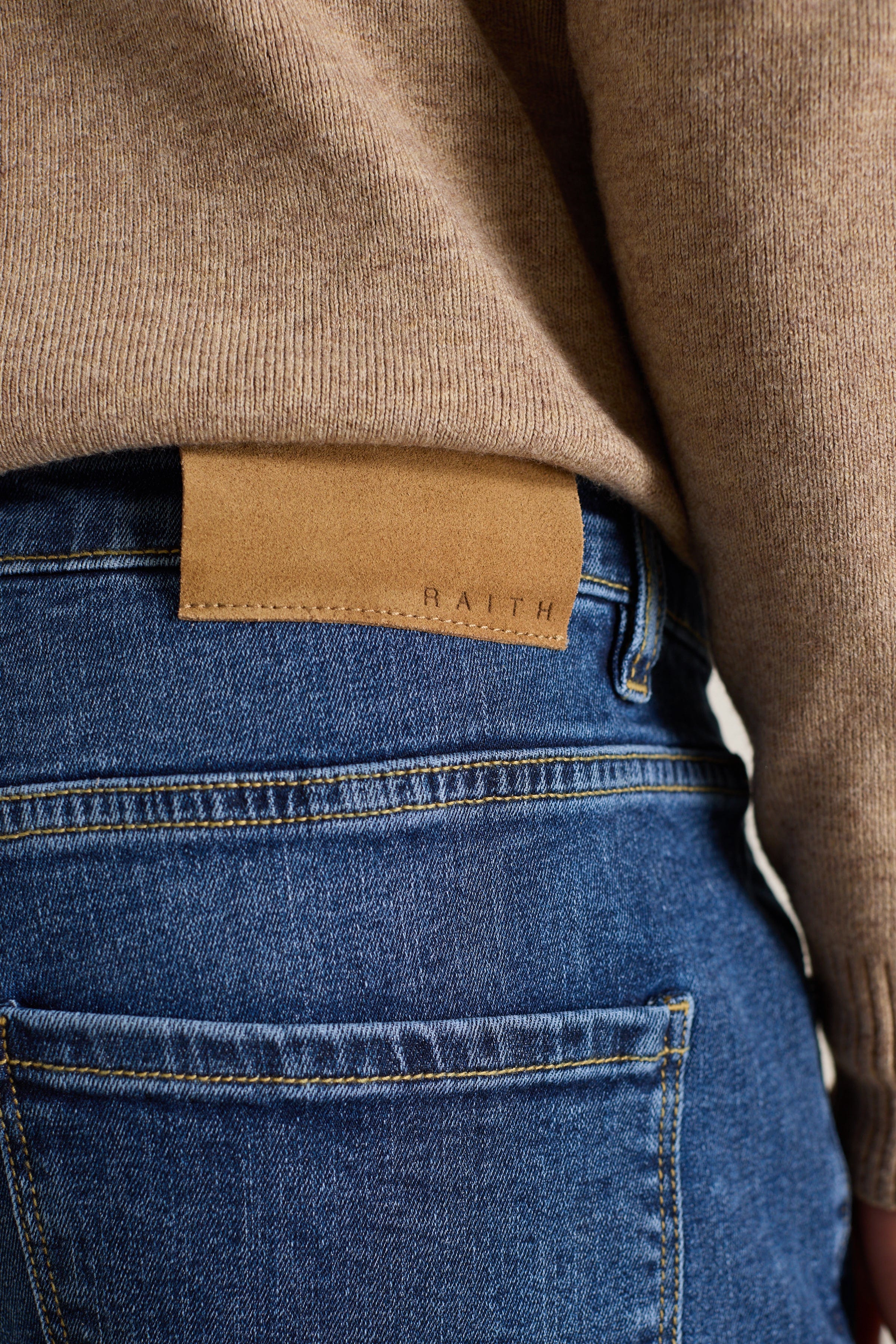 Louis Tapered Straight Leg Stretch Denim - Gewassen Indigo 