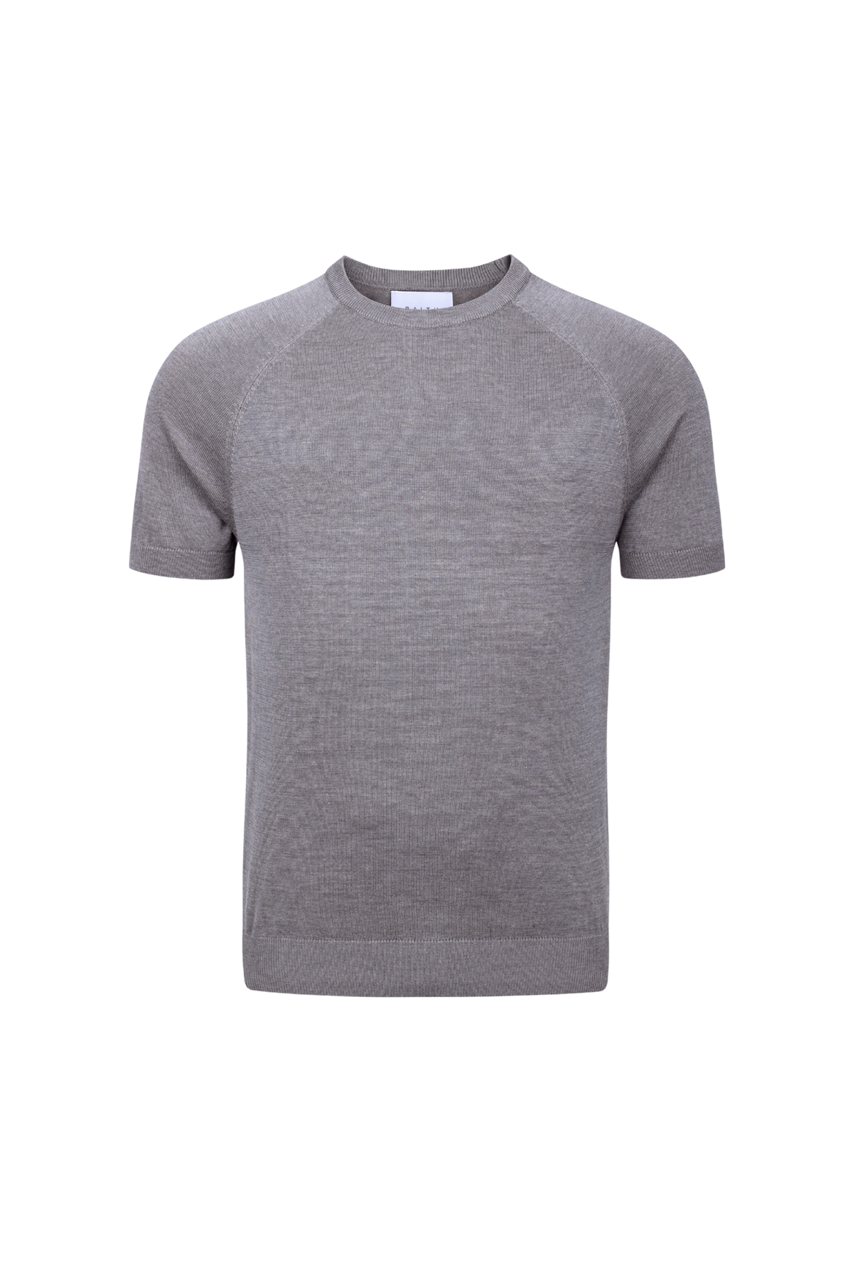 Riera gebreid T-shirt met ronde hals - grijs gemêleerd