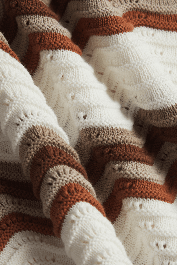 Primavera gehaakt gebreid kort model - Ecru/Bruin