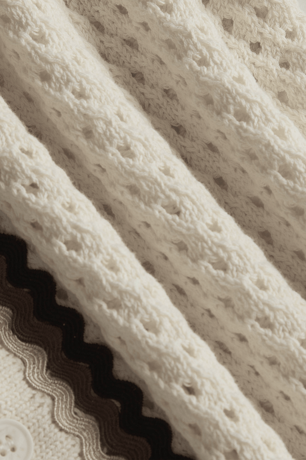 Marconi Gehaakt Gebreid Overhemd - Ecru