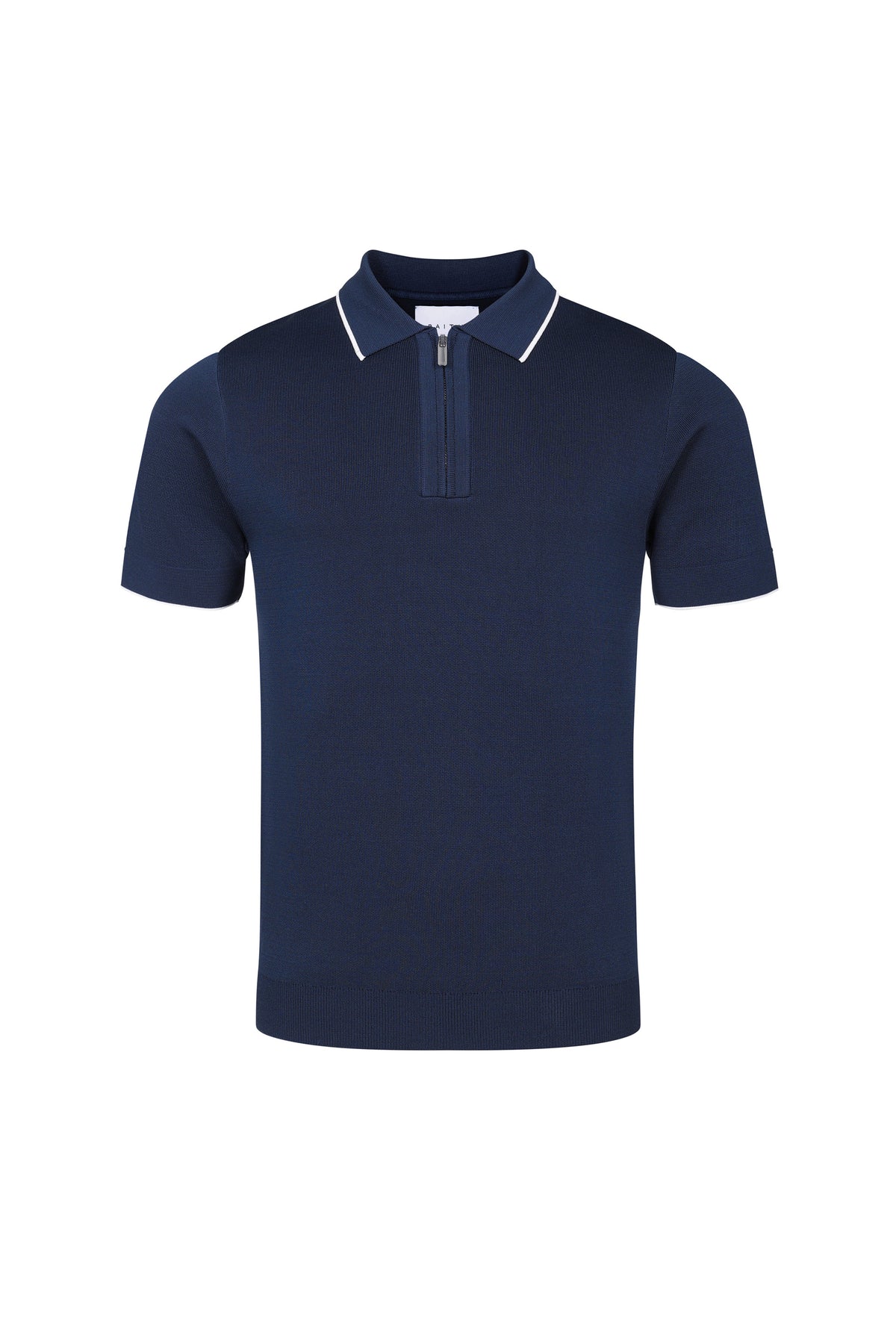 Henry Zip Short Sleeve Polo - Navy