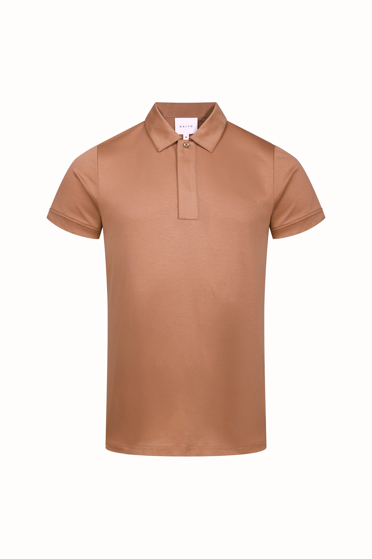 Santi gemerceriseerd poloshirt - roestbruin