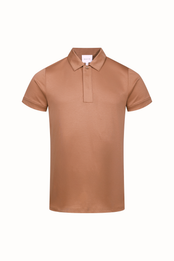 Santi gemerceriseerd poloshirt - roestbruin