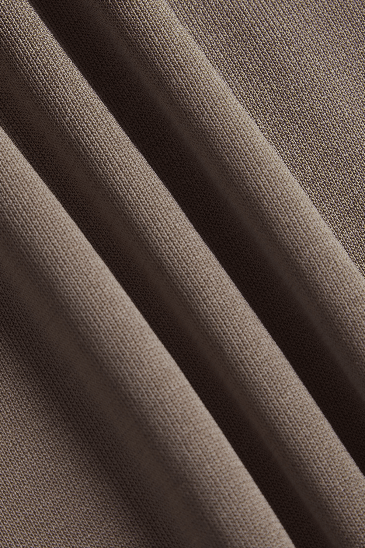 Vida Gebreid Gestreept Poloshirt - Taupe